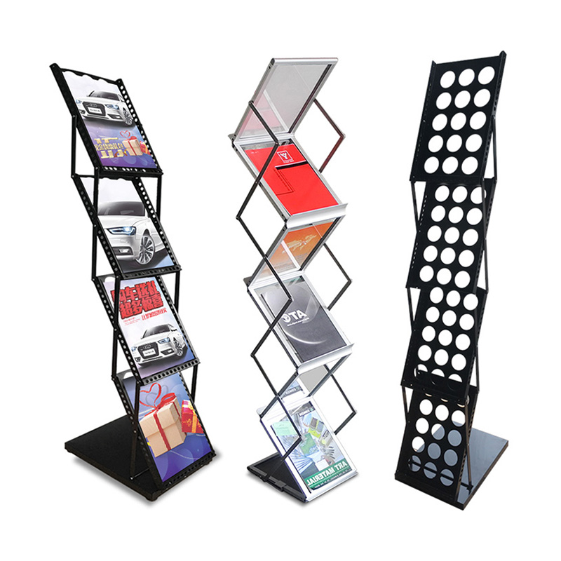 Office Furniture Catalogue - マガジンラック、モバイルポータブルスチール製パンフレットカタログフライヤー棚スタンドホルダー/バッグ付きバナースタンド/ケース付き