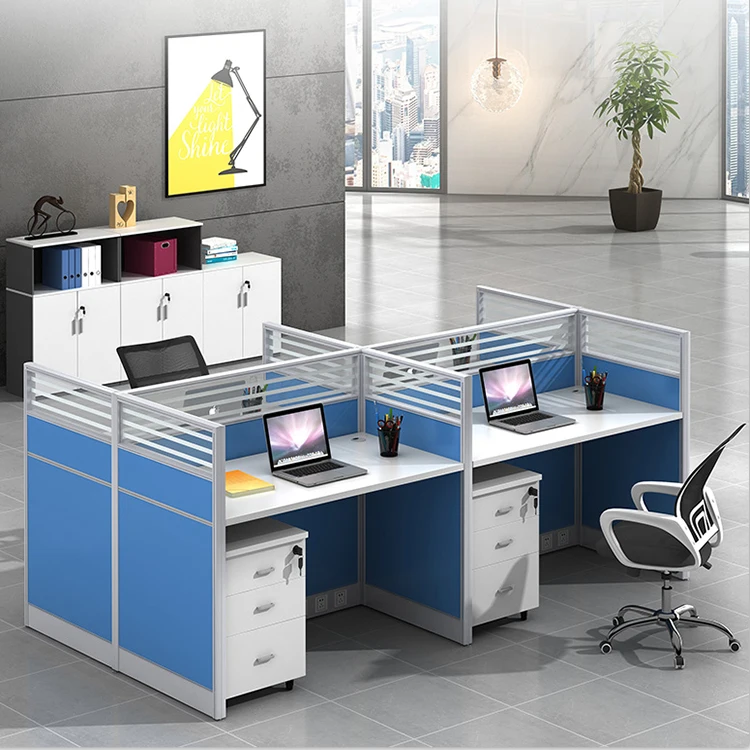 Office Furniture Center - モジュール式オフィス家具ワークステーション、仕切り付き木製スタッフ用ワークテーブル（コールセンター向け）