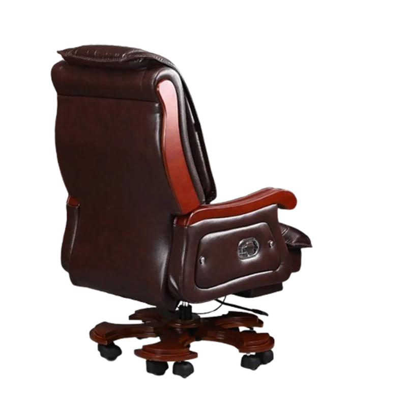 Office Furniture First - 革製の椅子第一層牛革大型ビジネスリクライニングオフィスチェア無垢材マッサージチェイスデビューローラウンジ家具