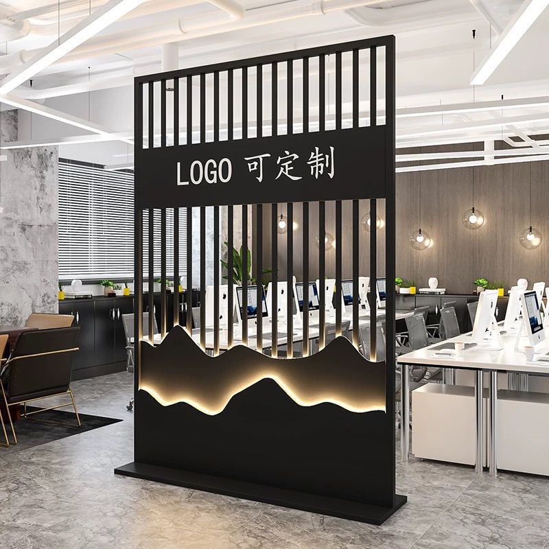 オフィス会社 スクリーンガラスパーティション ロゴ背景壁 エ - Office Furniture Images のレビューと価格
