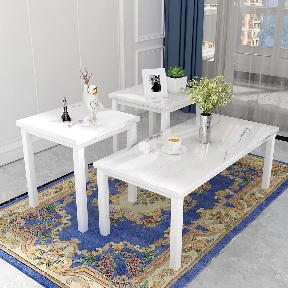 モダンなリビングルーム用コーヒーテーブルセット、大理石トップ - Office Furniture Center のレビューと価格