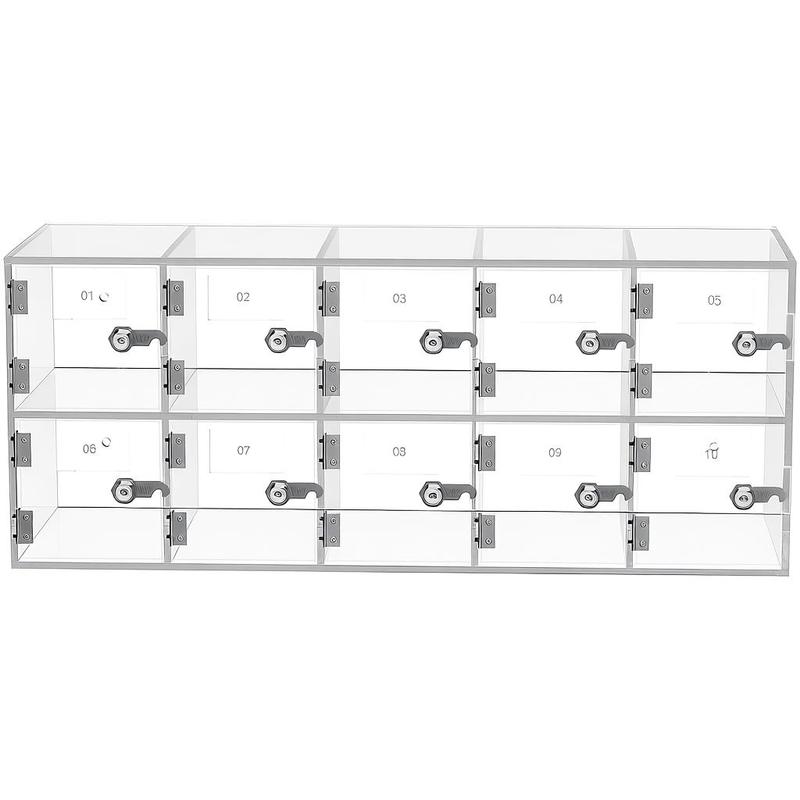 携帯電話収納ロッカー、10スロット、アクリル素材、ドアロック - Office Storage Cabinet のレビューと価格