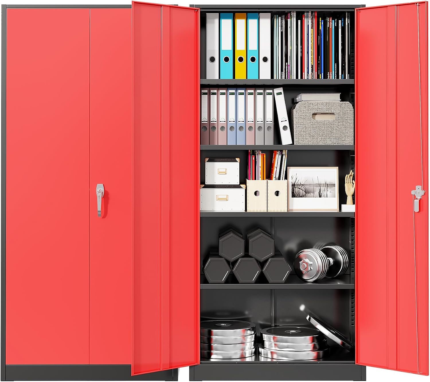 頑丈な金属製ガレージ収納キャビネット、スチール製ロック式ユー - Office Storage Cabinet のレビューと価格