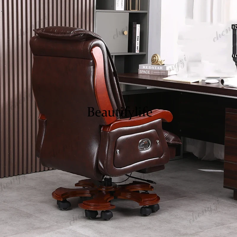 革製の椅子第一層牛革大型ビジネスリクライニングオフィスチェア - Office Furniture First のレビューと価格