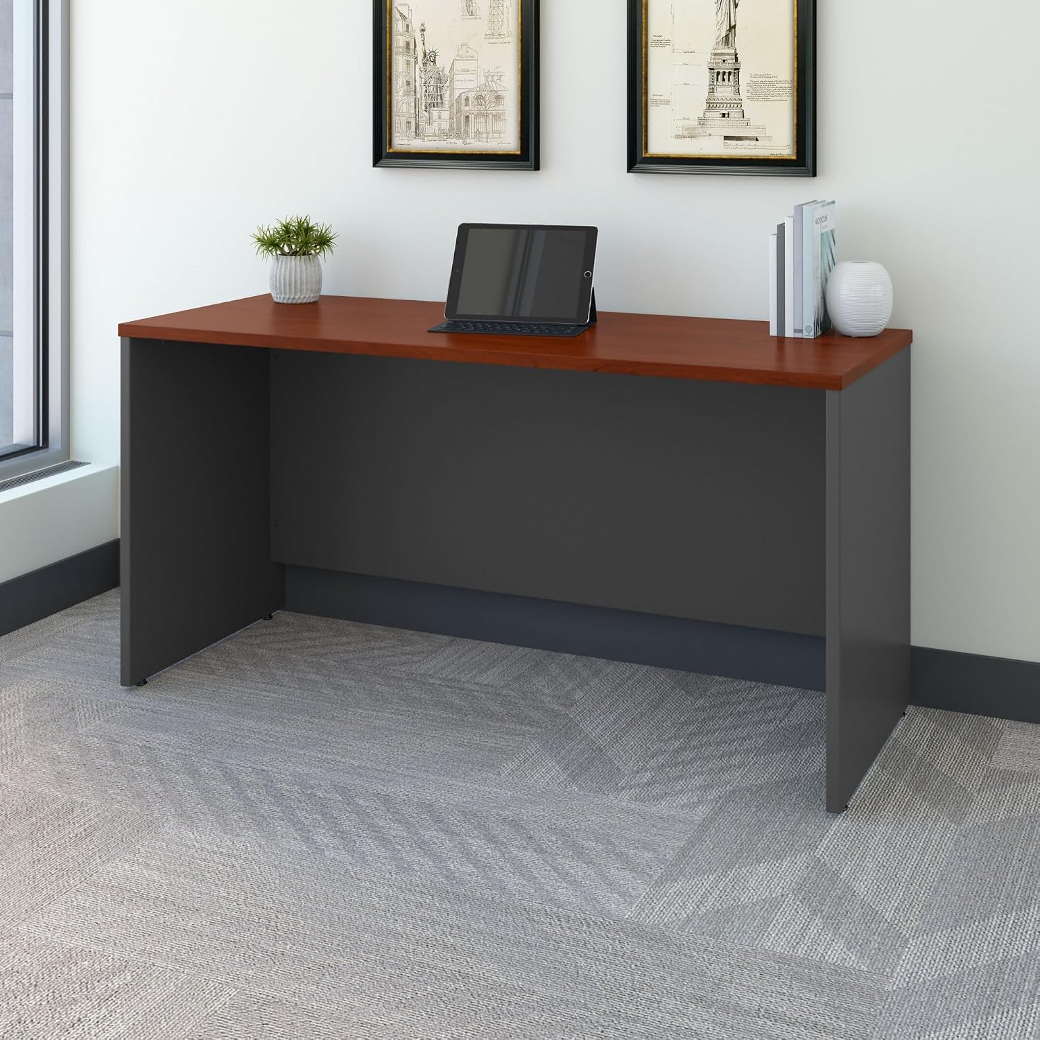 木製クレデンザコンピューターデスク商用グレードライティングワ - Office Furniture Credenza のレビューと価格