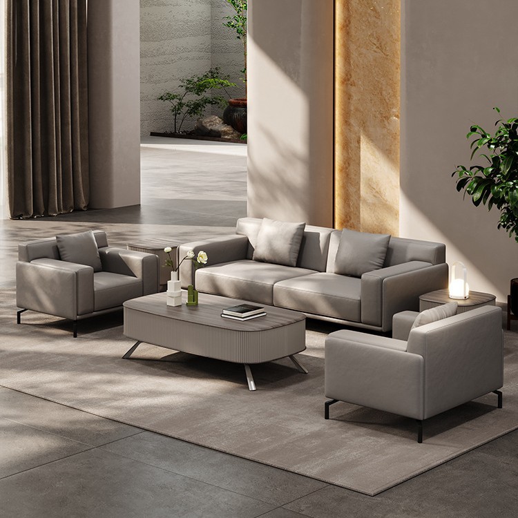 革製オフィスソファ組み合わせ受付エリア家具　第一層牛革 - Office Furniture First のレビューと価格