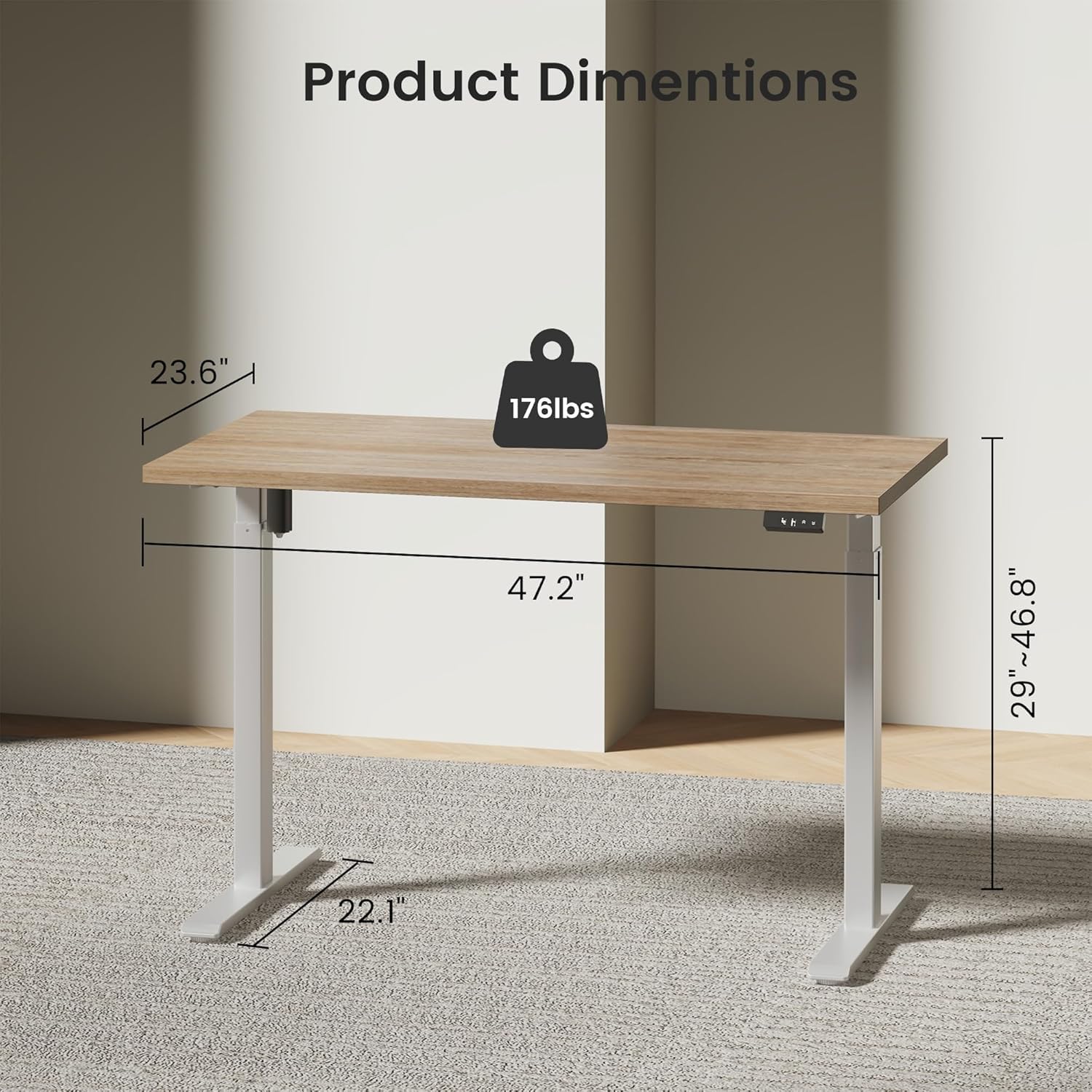 電動昇降式スタンディングデスク（収納キャビネット付き）、高さ - Office Furniture Credenza のレビューと価格