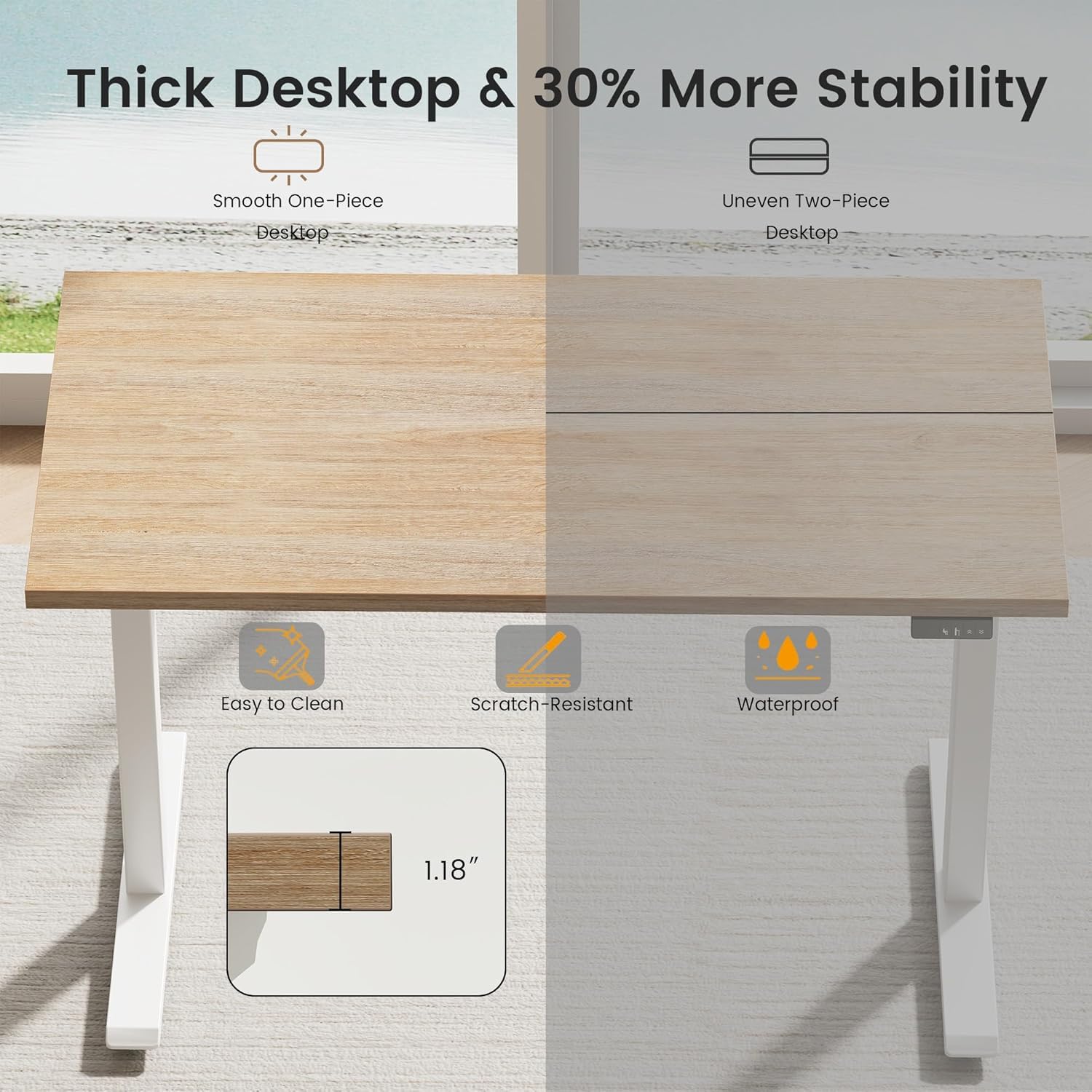 電動昇降式スタンディングデスク（収納キャビネット付き）、高さ - Office Furniture Credenza のレビューと価格