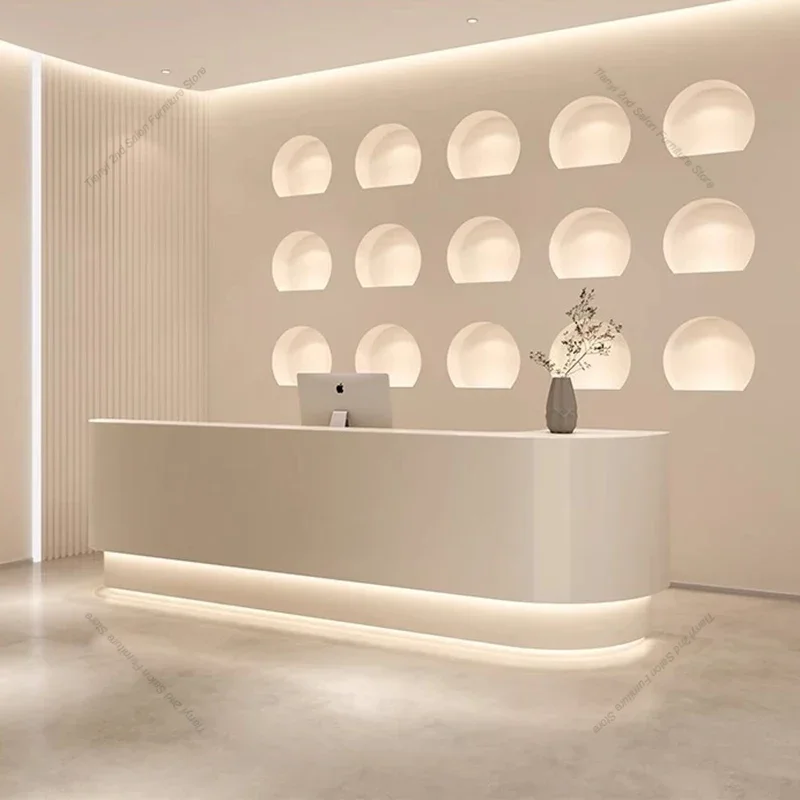 クリームスタイル北欧受付デスクオリジナリティモダンデザインビ - Office Furniture Center のレビューと価格