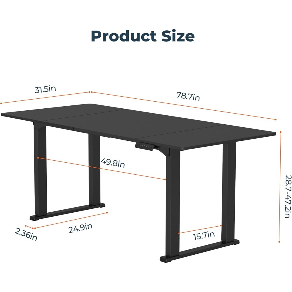 米国発送 4脚スタンディングデスク 大型 79x31インチ  - Office Furniture Usa のレビューと価格