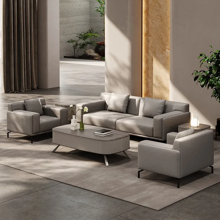 革製オフィスソファ組み合わせ受付エリア家具　一層牛革製ストレ - Office Furniture First のレビューと価格