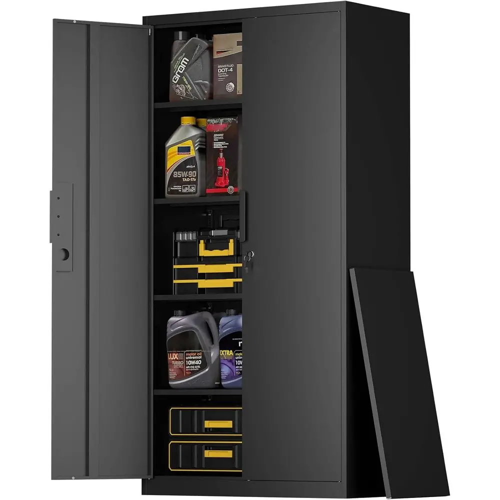 72個の高耐久性金属製収納キャビネット（ロック付き、奥行き1 - Office Storage Cabinet のレビューと価格