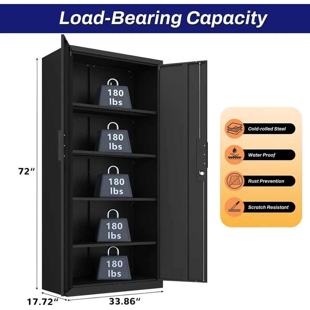 72個の高耐久性金属製収納キャビネット（ロック付き、奥行き1 - Office Storage Cabinet のレビューと価格