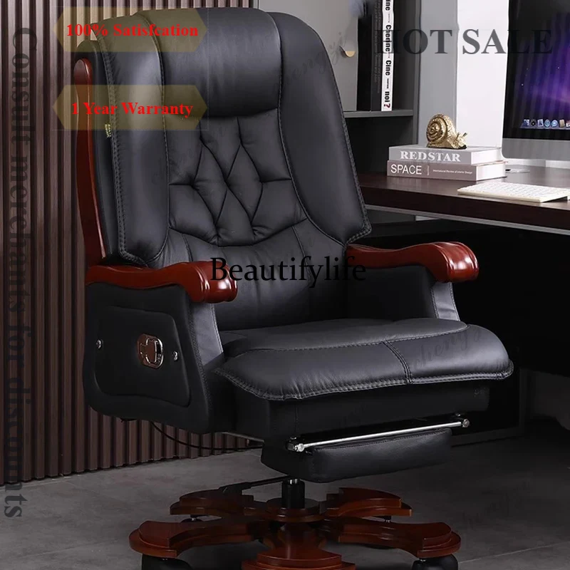 R134 レザーチェア第一層牛革大型ビジネスリクライニングオ - Office Furniture First のレビューと価格