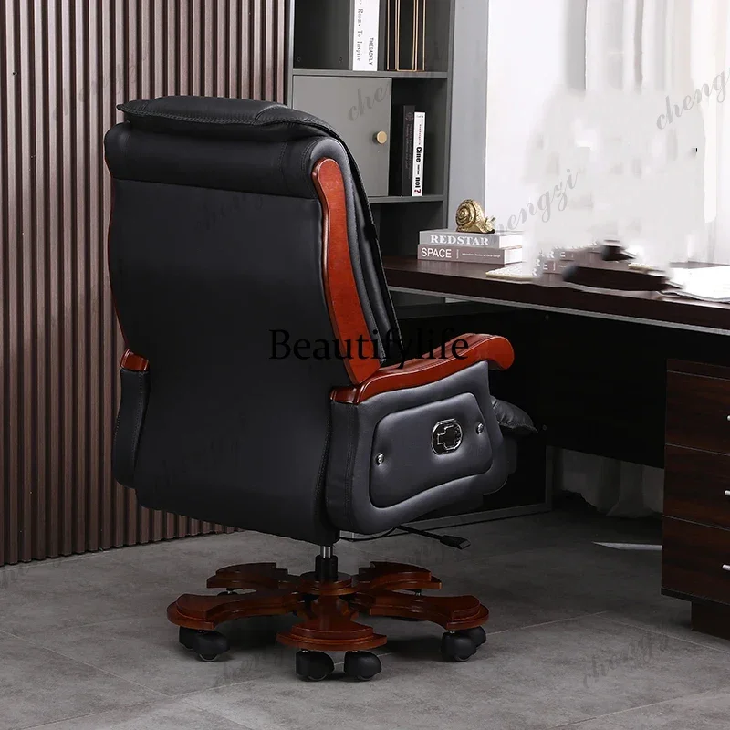 R134 レザーチェア第一層牛革大型ビジネスリクライニングオ - Office Furniture First のレビューと価格